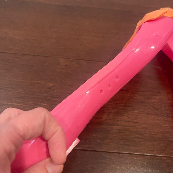 nwot/nwob J. Crew Factory Rainy Day Ballet Flats Pink & Orange jelly bow Flats 6 - Picture 6 of 14